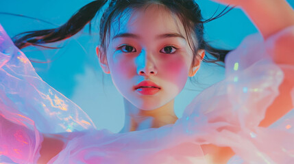 Aufkleber - Portrait of a young graceful dancer in ethereal lighting for artistic inspiration