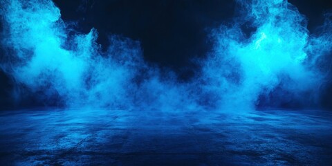 Poster - Blue smokey background with a blue smokey sky