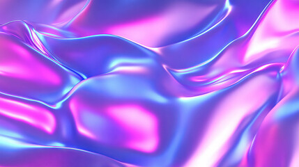 Poster - Iridescent abstract background with vivid fluid waves design for digital art