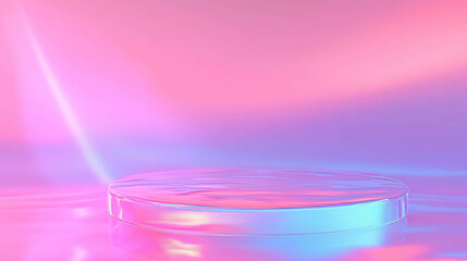 Poster - Futuristic abstract background with glass podium for design projects