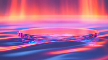 Poster - Vibrant abstract background with glass podium and colorful reflections for creative design