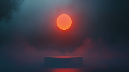 Poster - Mysterious glowing orb hovering in a dreamy abstract atmosphere