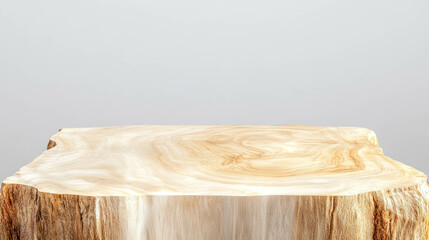 Aufkleber - Minimalist abstract background with light wood plank podium for design display