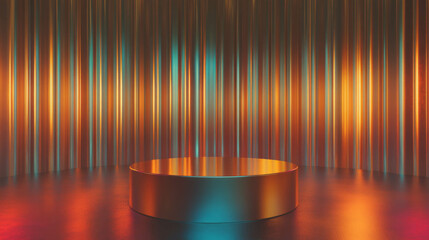 Aufkleber - Modern metallic podium with abstract backdrop for creative display design