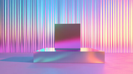 Aufkleber - Abstract pastel gradient background with podium for showcase and design