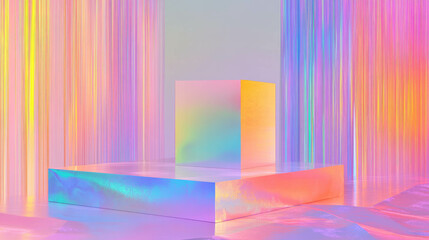 Poster - Vibrant abstract background with colorful podium for modern design