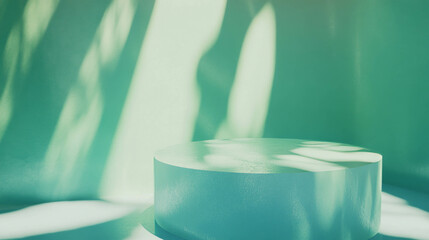 Poster - Frosted abstract background with cylindrical podium for elegant display design