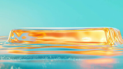 Poster - Abstract ice podium with vibrant background for modern design
