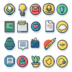 Poster - Collection of modern web and app interface vector icons and symbols