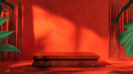 Poster - Elegant abstract background with decorative podium for display and presentation