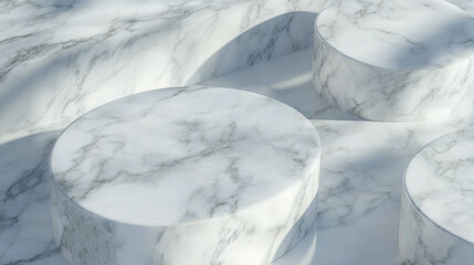 Poster - Elegant marble texture with smooth podium for modern display design