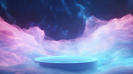 Aufkleber - ethereal abstract background with podium for creative design