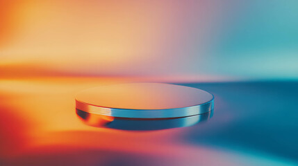 Poster - Elegant abstract background with reflective podium display for design and presentation