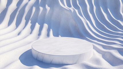 Poster - Elegant abstract background featuring marble podium on textured surfaces for product display