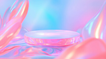 Poster - Futuristic abstract background with holographic podium for product display