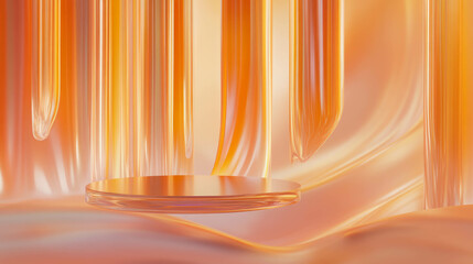 Poster - Elegant abstract background with floating podium design for display or presentation