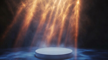 Aufkleber - Illuminated abstract background with white podium for elegant displays