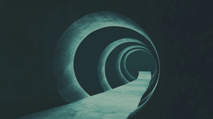 Poster - Futuristic abstract background with curved arches in minimalistic design