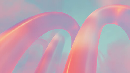 Poster - Surreal abstract background with blurred arches and dreamy colors for creative design