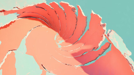 Poster - Dynamic abstract background featuring cracked arch forms in pastel tones for creative design