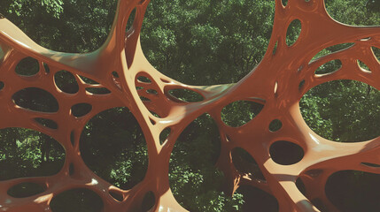 Poster - Organic abstract arches integrated with nature in architectural concept design