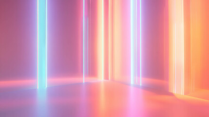 Poster - Vibrant abstract background with blurred neon lights for modern design