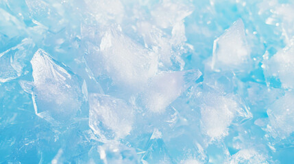 Poster - Abstract frozen crystal pattern with icy geometric shapes on blue background