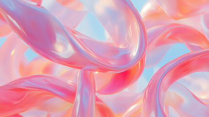 Poster - Vibrant abstract background with interwoven ribbons for creative design