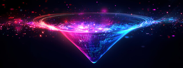 Wall Mural - Digital Data Transfer in a Virtual Funnel