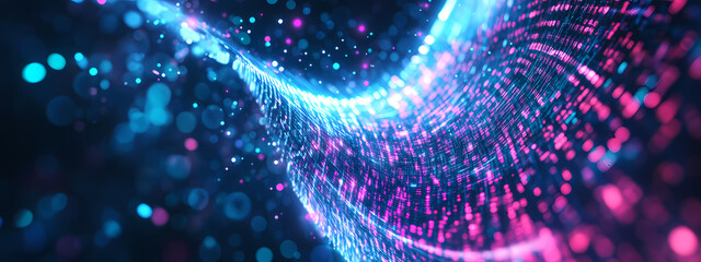 Wall Mural - Digital Data Transfer in a Virtual Funnel