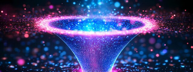 Wall Mural - Digital Data Transfer in a Virtual Funnel