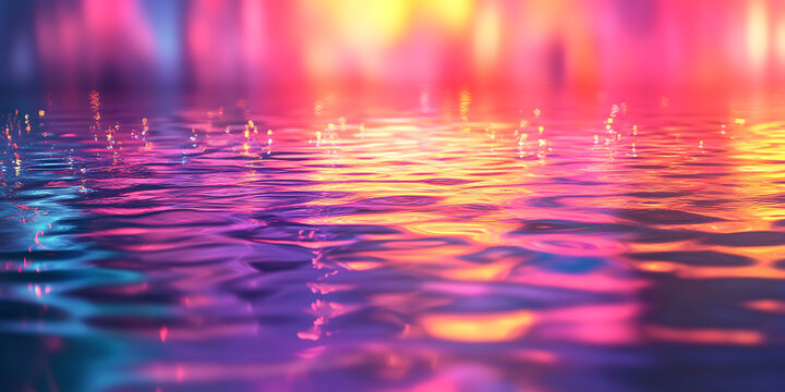 Vibrant Abstract Water Texture with Rippled Waves in Bright, Luminous Colors