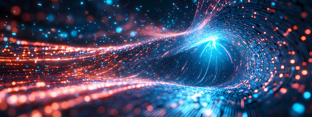 Wall Mural - Digital Data Transfer in a Virtual Funnel