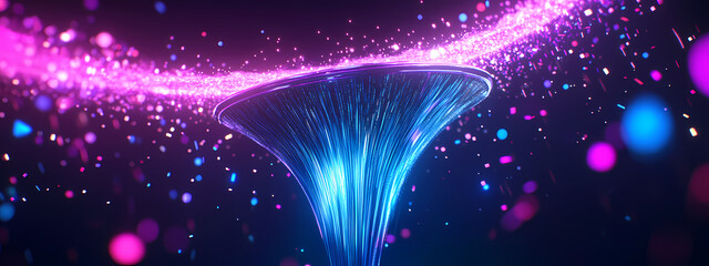 Wall Mural - Digital Data Transfer in a Virtual Funnel