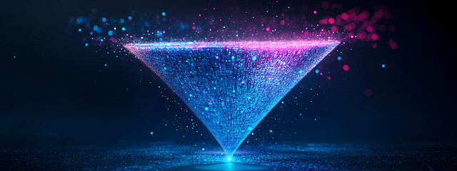 Wall Mural - Digital Data Transfer in a Virtual Funnel