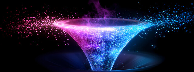 Wall Mural - Digital Data Transfer in a Virtual Funnel