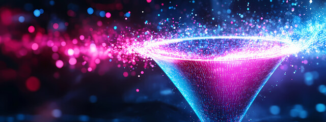 Wall Mural - Digital Data Transfer in a Virtual Funnel