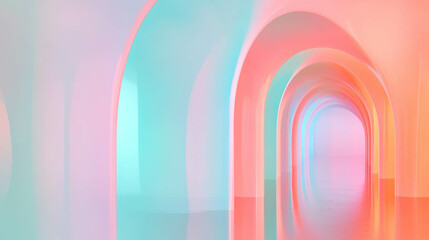 Poster - Abstract background with multiple colorful arches for modern design projects