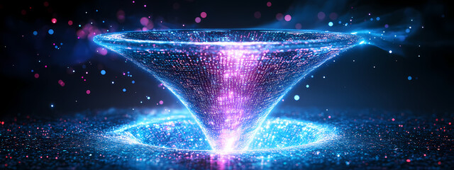 Wall Mural - Digital Data Transfer in a Virtual Funnel