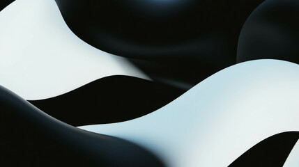 Poster - Abstract composition with sharp geometric arches in minimalist design