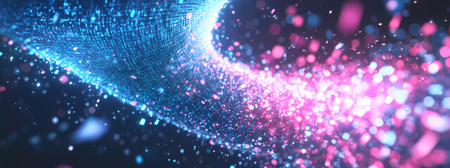 Wall Mural - Digital Data Transfer in a Virtual Funnel