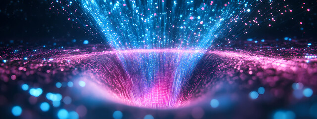 Wall Mural - Digital Data Transfer in a Virtual Funnel
