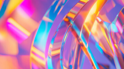 Poster - Vibrant stained glass inspired abstract background for creative design