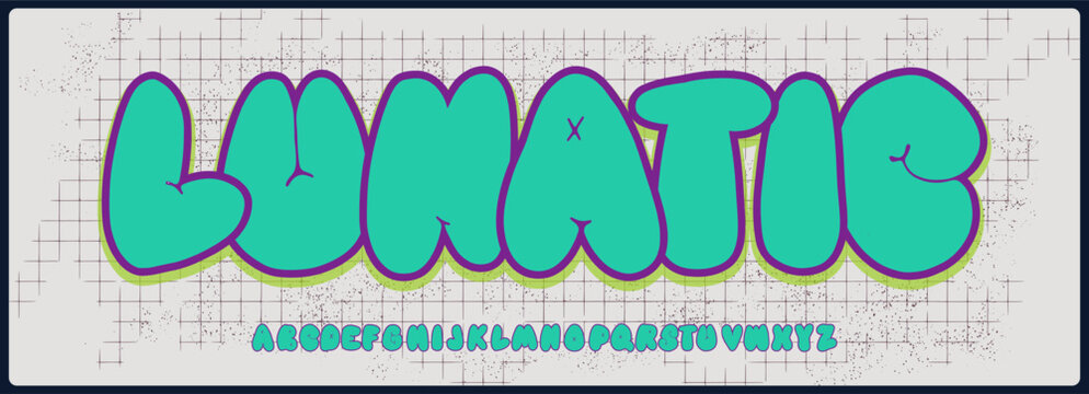 hand drawn graffiti vector font. Uppercase alphabet with fun typography