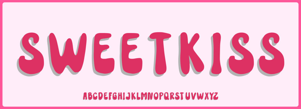 handmade fun vector font. funny and childish typography 