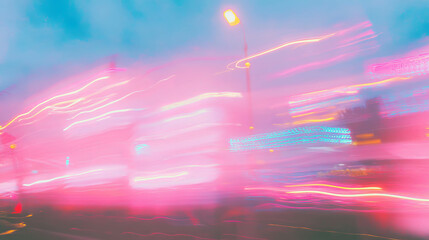 Poster - Vibrant abstract background with blurry neon lights for modern design