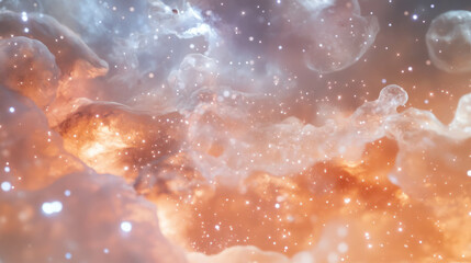 Poster - Celestial wonder: abstract space background with stars and mystical clouds