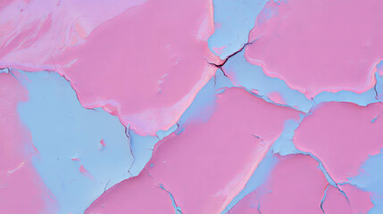 Poster - Abstract art with cracked paint texture in pink and blue for creative design projects