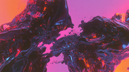 Poster - Vivid abstract fractal patterns with dynamic energy and vibrant colors