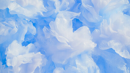Poster - Abstract frozen ice textures with blue and white hues for winter-themed design